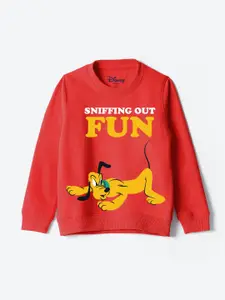 YK Disney Boys Graphic Printed Round Neck Cotton Pullover Sweatshirt