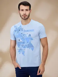 Park Avenue Men Geometric Printed Round Neck Cotton Slim Fit T-shirt