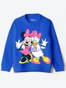 YK Disney Girls Graphic Printed Round Neck Cotton Pullover Sweatshirt