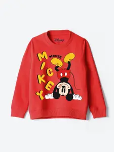 YK Disney Boys Graphic Printed Round Neck Cotton Pullover Sweatshirt