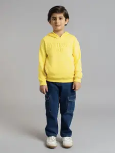 Ed-a-Mamma Boys Typography Printed Hooded Sweatshirt