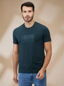 Park Avenue Men Typography Printed Round Neck Cotton Slim Fit T-shirt