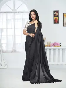 Anouk Solid Pure Cotton Khadi Saree