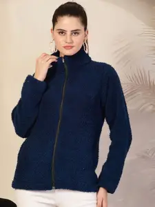 KLOTTHE Women Solid Sherpa Heavy Winter Jacket