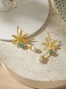 Jazz and Sizzle Gold-Plated Contemporary Drop Earrings