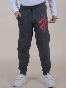 KiddoPanti Boys Printed Mid-Rise Joggers