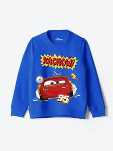 YK Disney Boys Graphic Printed Round Neck Cotton Pullover Sweatshirt