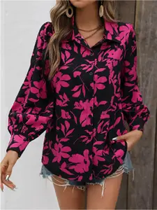Stylecast X Slyck Women Comfort Cutaway Collar Floral Printed Casual Shirt