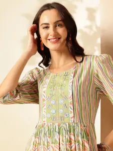 Anouk Floral Print A-Line Maxi Dress