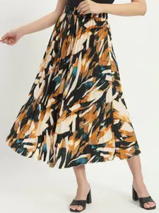 ZWERLON Abstract Printed A-Line Skirt