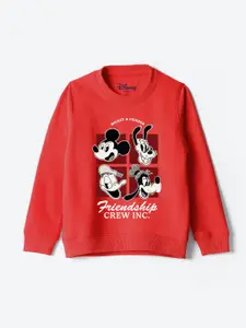 YK Disney Boys Graphic Printed Round Neck Cotton Pullover Sweatshirt