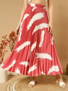 ZWERLON Printed A-Line Maxi Skirt