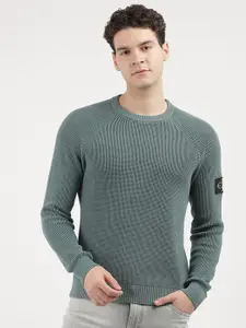 Calvin Klein Jeans Men Ribbed Cotton Pullover Sweater