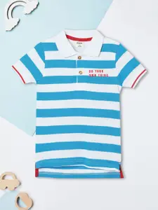 max Boys Striped Polo Collar Cotton T-shirt