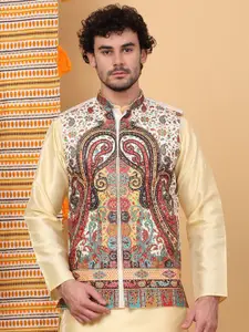 KRAFT INDIA LUXE Paisley Printed Woven Nehru Jackets