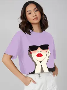 AAHWAN Women Print Cotton Crop Top