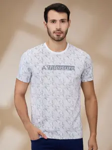 Park Avenue Men Abstract Printed Round Neck Cotton Slim Fit T-shirt