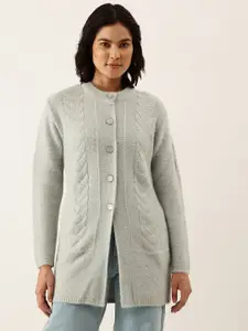 Chemistry Women Woollen Longline Front-Open Sweater