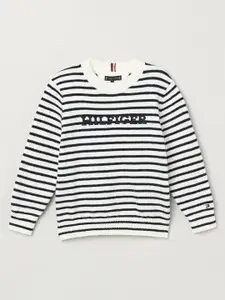 Tommy Hilfiger Boys Cotton Striped Pullover Sweaters
