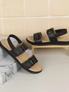 Metro Women Solid Open Toe Flats with Buckles