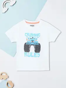 max Boys Graphic Printed Round Neck Cotton T-shirt