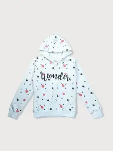Gini and Jony Girls Floral Printed Hooded Cotton Pullover Sweatshirt