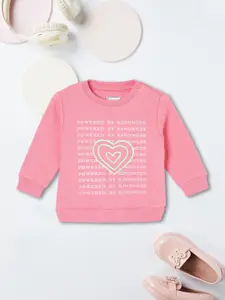 max Girls Typography Printed Round Neck Cotton Pullover Sweatshirt