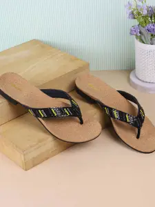 Mochi Women Ethnic Open Toe T-Strap Flats