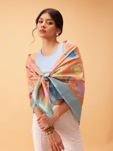 Silk Land Women Colourblocked Scarf