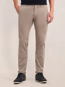 U.S. Polo Assn. Men Slim Fit Mid-Rise Cotton Trousers