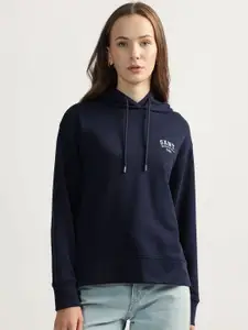 GANT Women Solid Hooded Cotton Pullover Sweatshirt