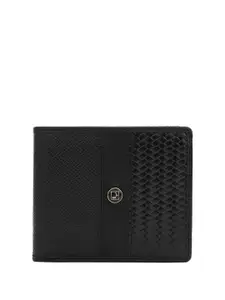 Da Milano Men Textured Leather Two Fold Wallet