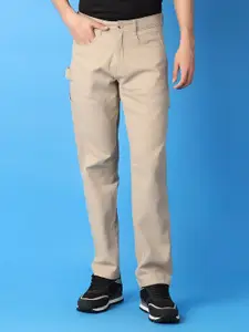 V-Mart Men Solid Regular Fit Mid-Rise Trousers