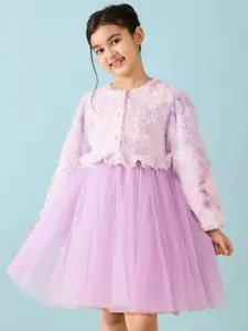 Stylo Bug Girls Fit & Flare Long Sleeves Dress