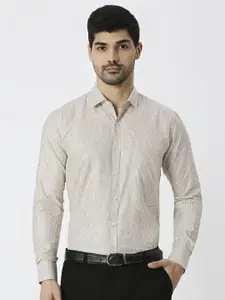 MARK & ALBERT Men India Slim Spread Collar Micro Checked Cotton Formal Shirt