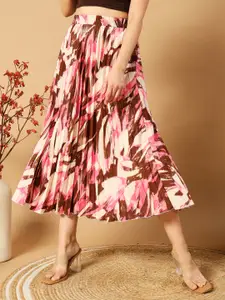 ZWERLON Women Printed A-Line Midi Skirt