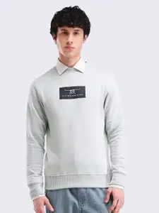 Flying Machine Men Brand Logo Printed Round Neck Cotton Pullover Sweatshirt