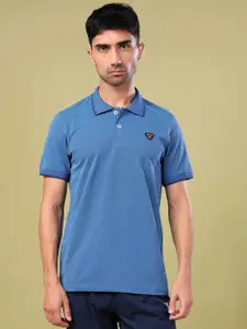 Technosport Men UPF50 Solid Polo Collar Slim Fit T-shirt