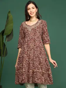 SHOWOFF Women Ethnic Motifs Printed A-Line Kurta