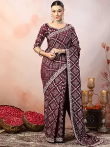 Stylum Embellished Gotta Patti Bandhani Saree