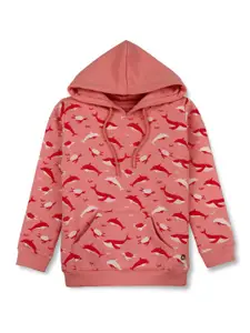 Gini and Jony Girls Conversational Printed Hooded Cotton Pullover Sweatshirt