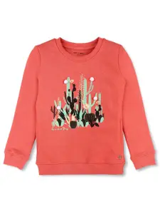 Gini and Jony Girls Graphic Printed Round Neck Cotton Pullover Sweatshirt