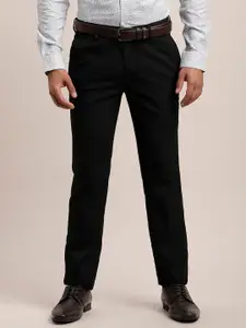Turtle Men Solid Tailored Slim Fit Trousers