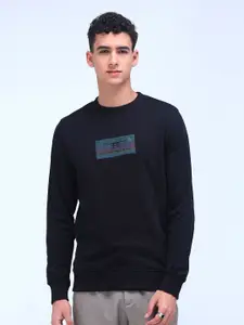 Flying Machine Men Brand Logo Printed Round Neck Cotton Pullover Sweatshirt