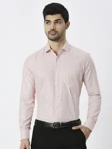 MARK & ALBERT Men India Slim Spread Collar Micro Checked Cotton Formal Shirt