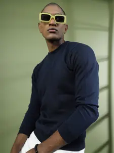 Rigo Men Solid Round Neck Pullover Sweatshirt