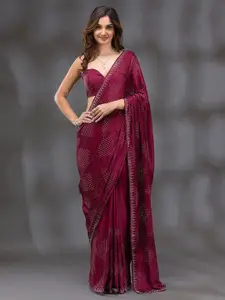 Trendmalls Beads and Stones Heavy Work Saree