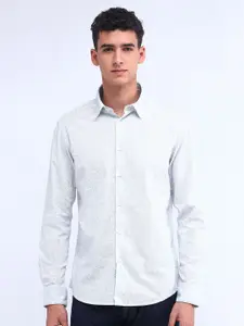 Flying Machine Men Spread Collar Floral Printed Cotton Slim Fit Casual Shirt