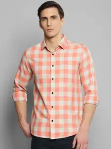 Allen Cooper Men Classic Spread Collar Checked Cotton Casual Shirt