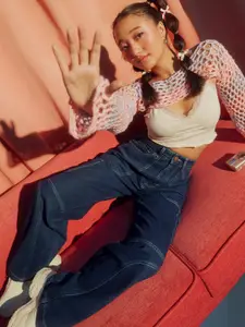 FREAKINS Women Straight Fit High-Rise Jeans